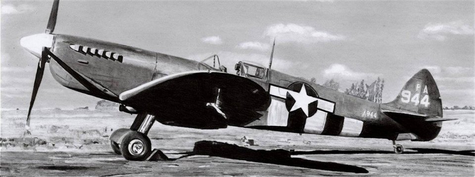 Spitfire PR Mk XI - 8th AF - 7th PRG - 14th FS - Chris Gray Pencil Drawing